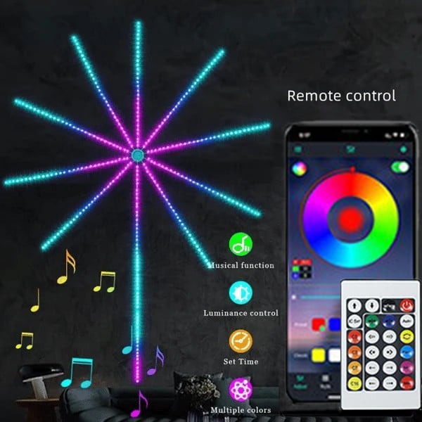 Luces LED de cuerda con efecto estrella explosiva