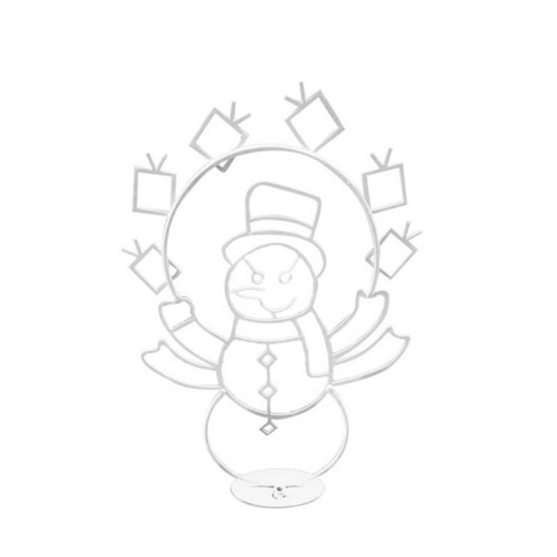 Luz LED animada de batalla de bolas de nieve con muñeco de nieve y pingüino