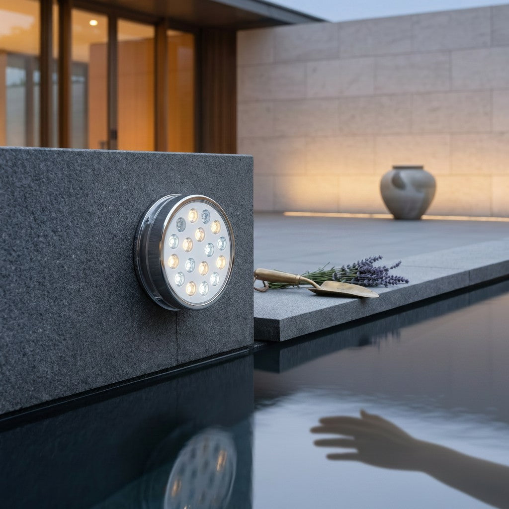 Luz LED sumergible con mando de 16 colores y ventosas para piscinas