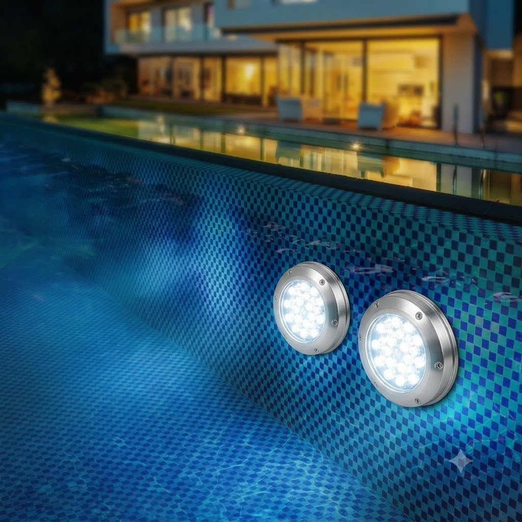 Luz LED sumergible con mando de 16 colores y ventosas para piscinas