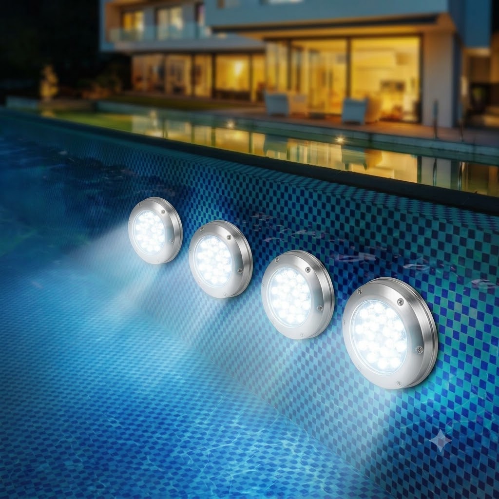 Luz LED sumergible con mando de 16 colores y ventosas para piscinas