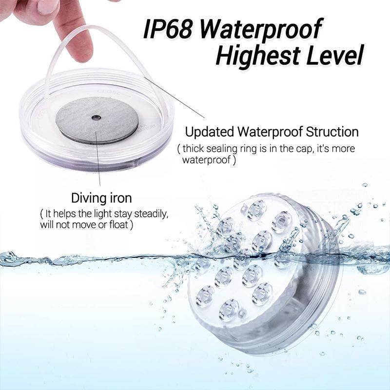 Luz LED sumergible con mando de 16 colores y ventosas para piscinas