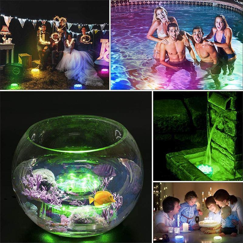 Luz LED sumergible con mando de 16 colores y ventosas para piscinas