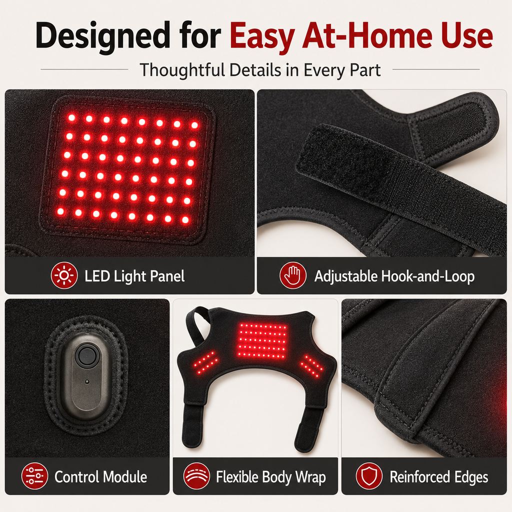 Manga de fototerapia con luz roja portátil para perros, para cuidado en casa de la zona lumbar y patas traseras/caderas