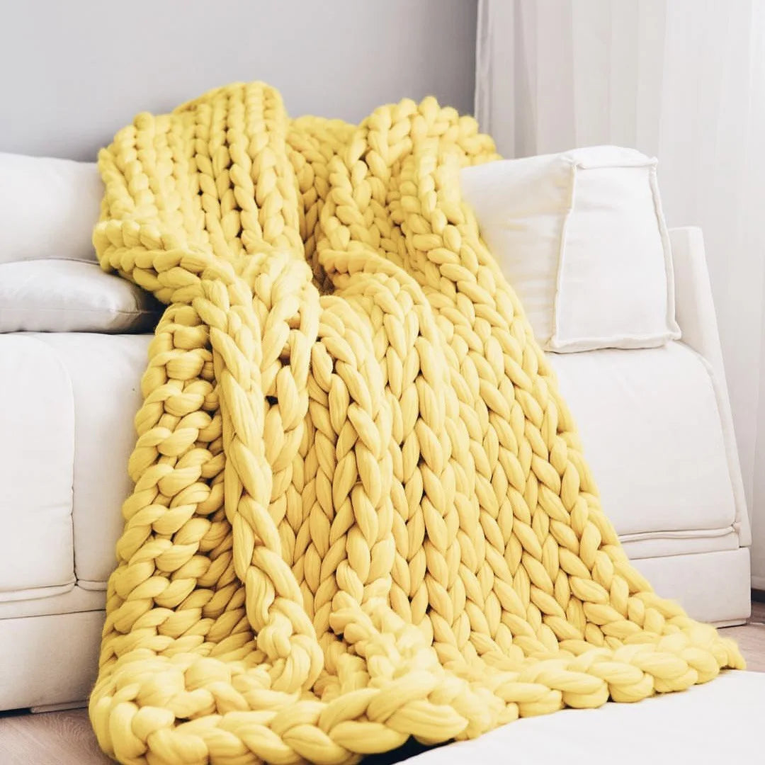 Manta de punto grueso – Manta de lana acogedora para cualquier habitación – Suave y cálida – Perfecta para sofá y cama