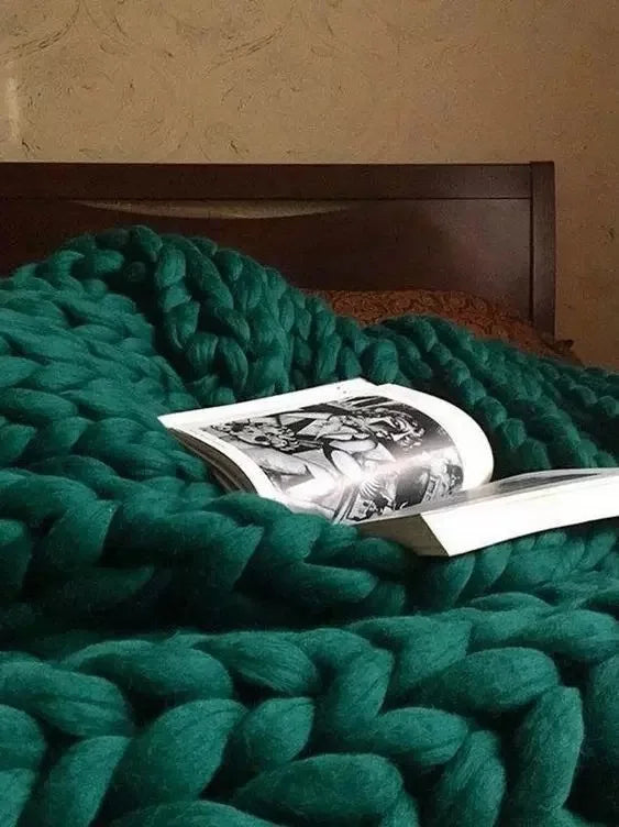 Manta de punto grueso – Manta de lana acogedora para cualquier habitación – Suave y cálida – Perfecta para sofá y cama
