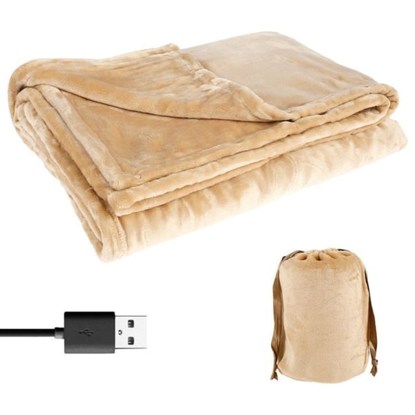 Manta térmica USB de forro polar tamaño Queen, portátil inalámbrica de bajo consumo