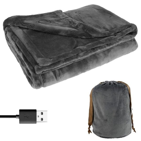 Manta térmica USB de forro polar tamaño Queen, portátil inalámbrica de bajo consumo