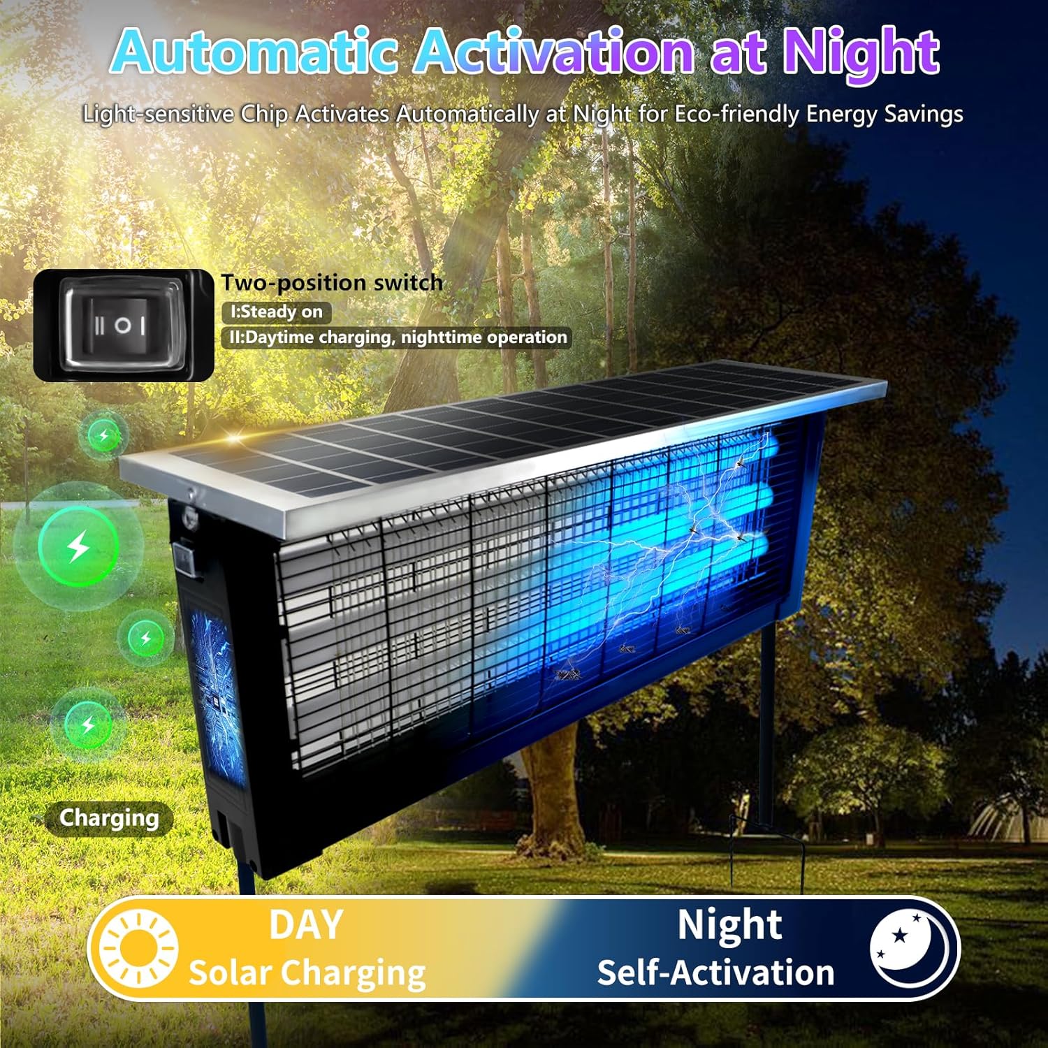 Mata insectos solar potente para exterior