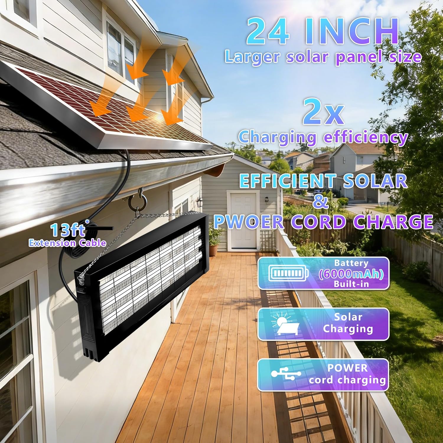 Mata insectos solar potente para exterior