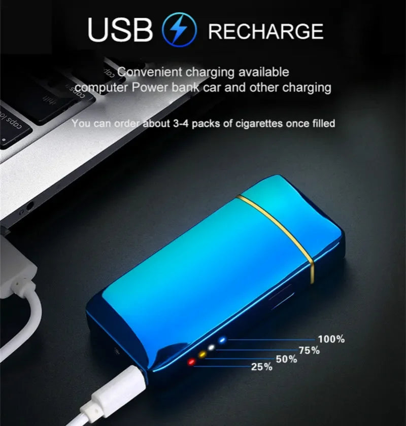 Mechero de plasma recargable por USB con encendido eléctrico resistente al viento
