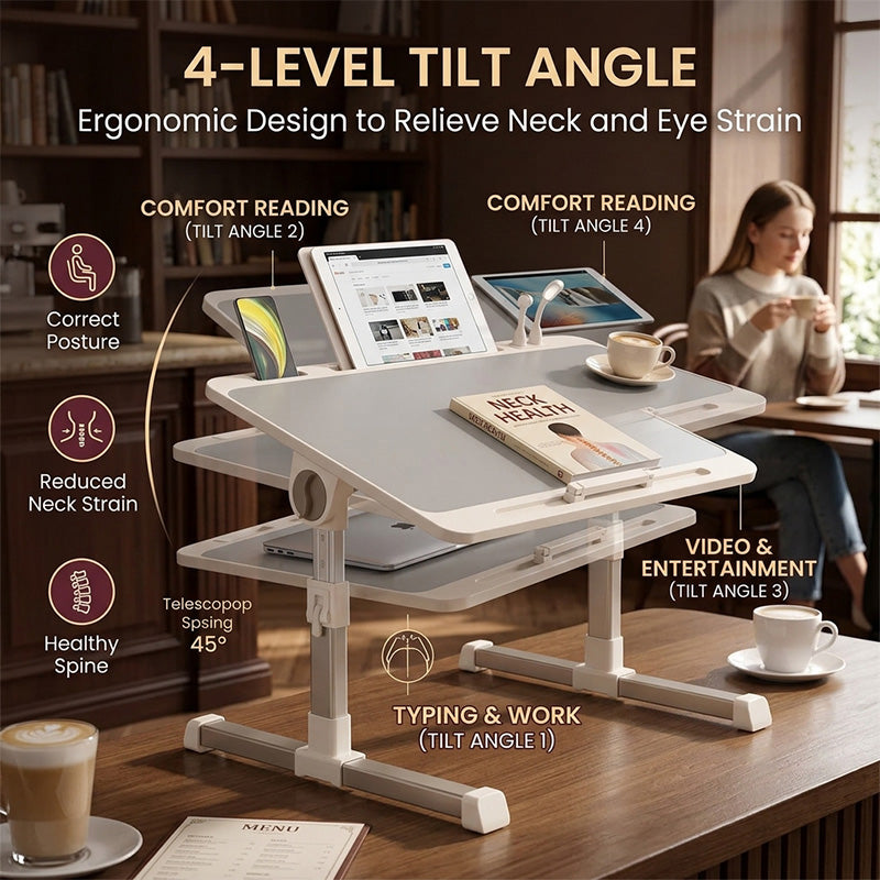 Mesa de regazo ajustable con luz de DESCUENTOSMAX