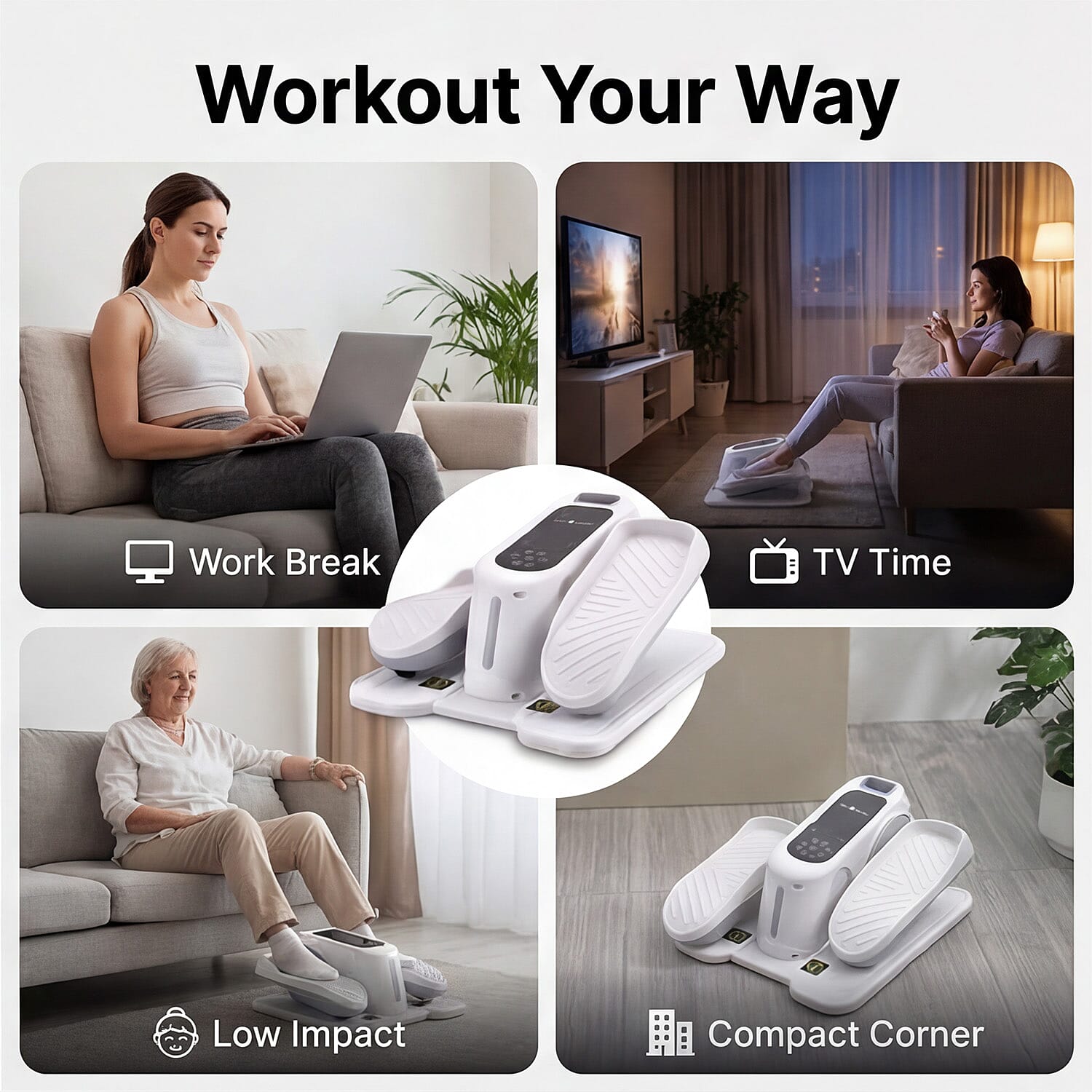 Mini bicicleta elíptica eléctrica para piernas – ejercicio sentado en casa