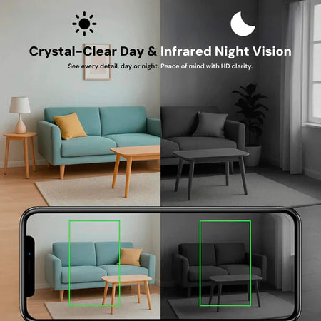 Mini cámara inalámbrica oculta con audio para vigilancia del hogar