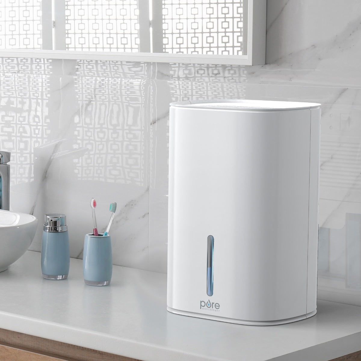 Mini deshumidificador portátil para baño, sótano y espacios pequeños con depósito extraíble