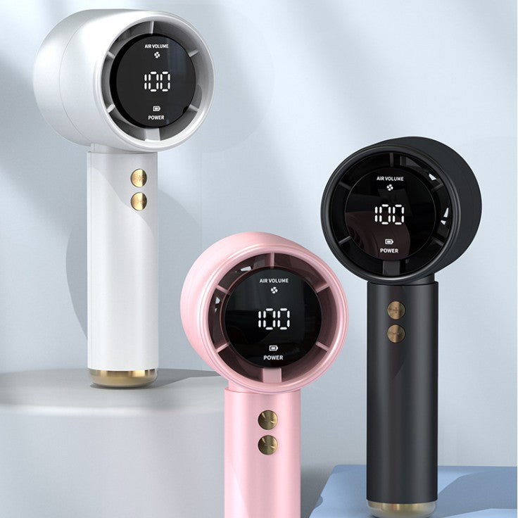 Mini ventilador de mano con pantalla digital
