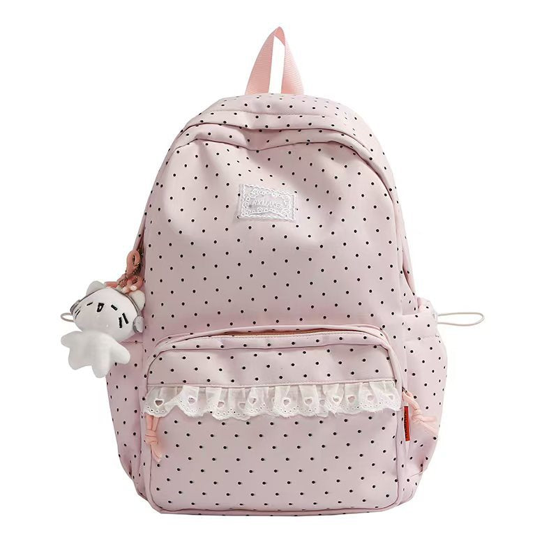 Mochila con volantes de lunares