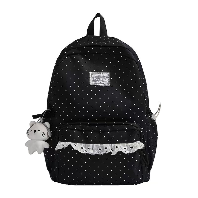 Mochila con volantes de lunares
