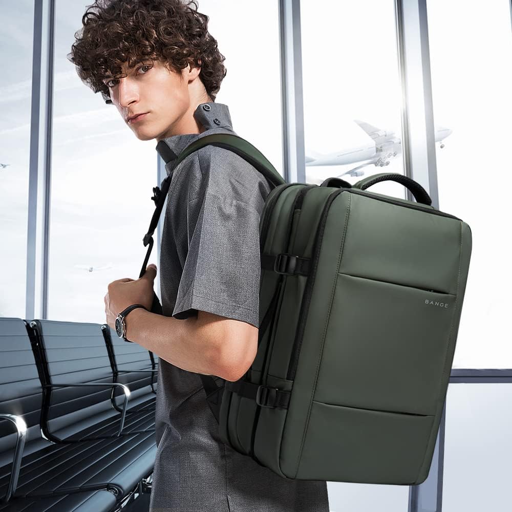 Mochila de viaje expandible 26-45 L impermeable con compartimento para portátil y asa tipo bolsa