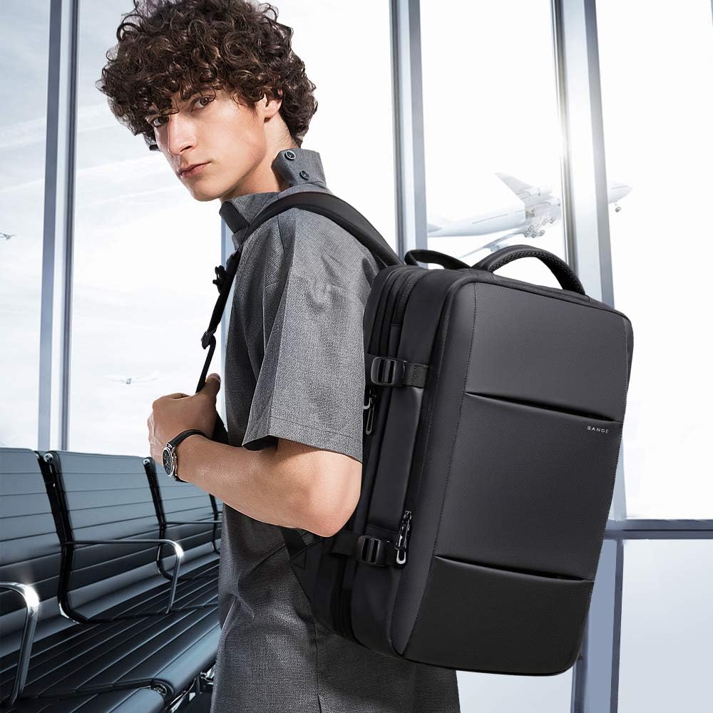 Mochila de viaje expandible 26-45 L impermeable con compartimento para portátil y asa tipo bolsa