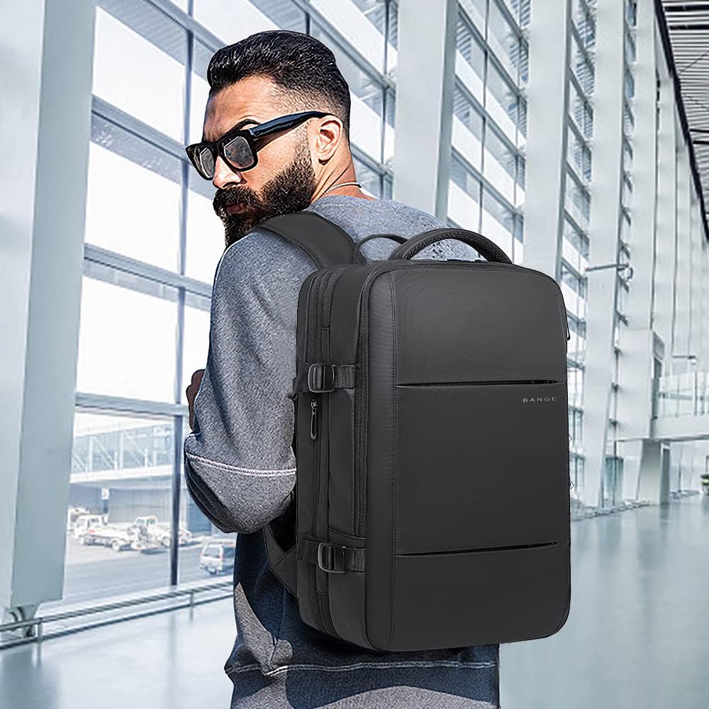 Mochila de viaje expandible 26-45 L impermeable con compartimento para portátil y asa tipo bolsa