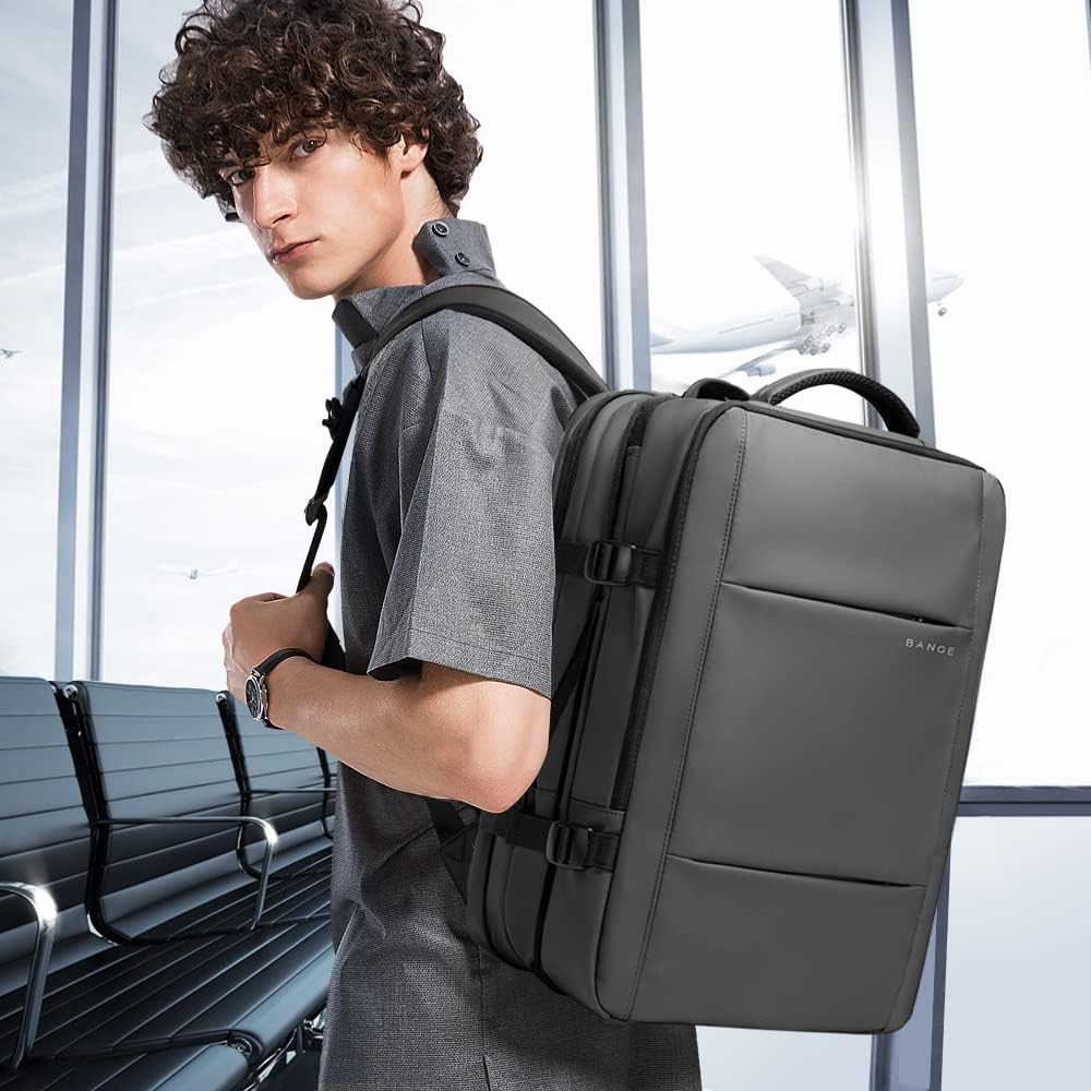 Mochila de viaje expandible 26-45 L impermeable con compartimento para portátil y asa tipo bolsa