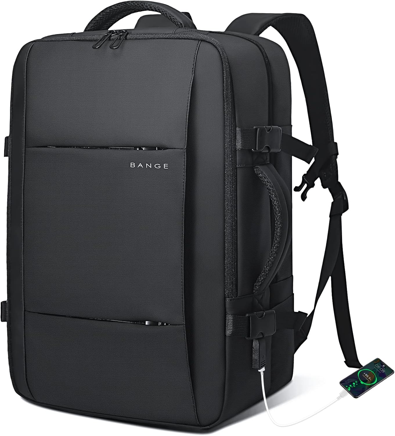 Mochila de viaje expandible 26-45 L impermeable con compartimento para portátil y asa tipo bolsa