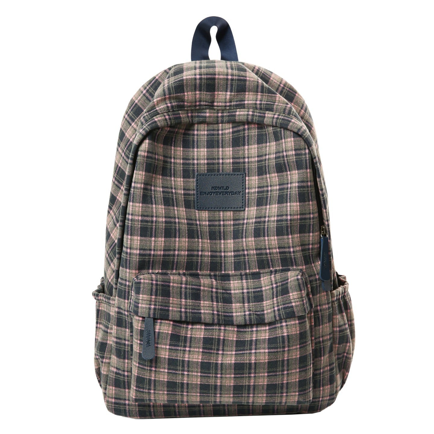 Mochila escolar casual con estampado de cuadros