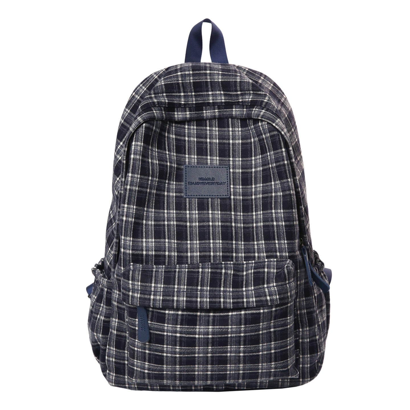 Mochila escolar casual con estampado de cuadros