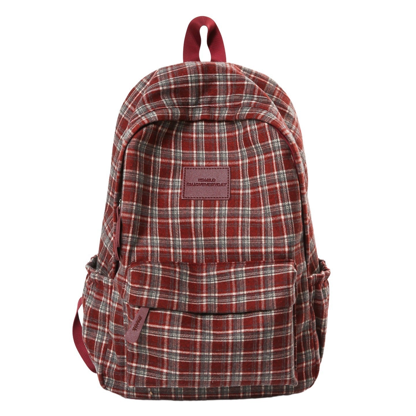 Mochila escolar casual con estampado de cuadros