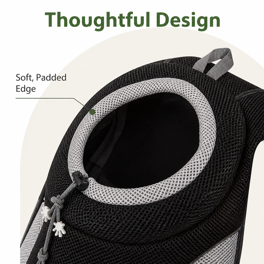 Mochila transportín para perros con red transpirable y acolchado ergonómico (base extraíble)