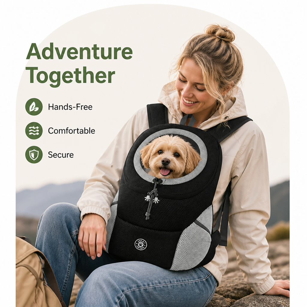 Mochila transportín para perros con red transpirable y acolchado ergonómico (base extraíble)