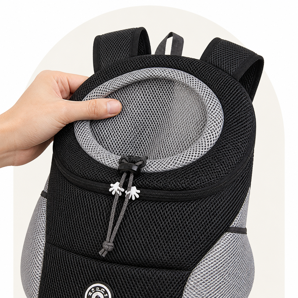 Mochila transportín para perros con red transpirable y acolchado ergonómico (base extraíble)