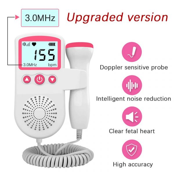 Monitor Doppler de Frecuencia Cardíaca Fetal con Detección de Latidos
