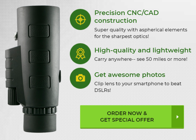 Monocular HD Starscope con soporte para smartphone y trípode – Telescopio monocular resistente al agua