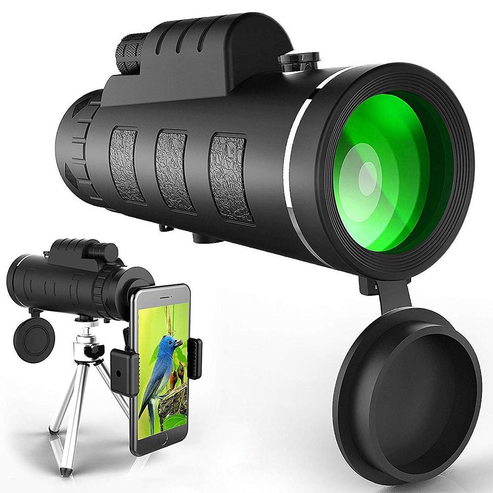 Monocular HD Starscope con soporte para smartphone y trípode – Telescopio monocular resistente al agua