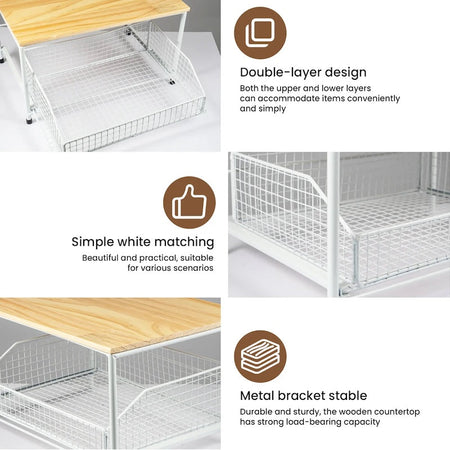 Organizador de encimera de cocina con cajones