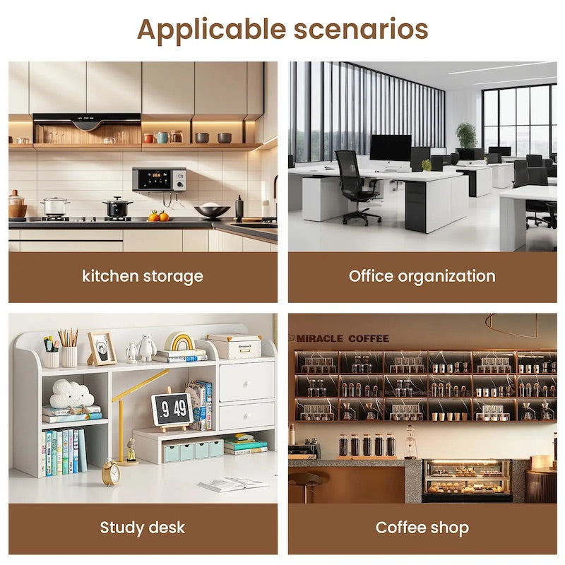 Organizador de encimera de cocina con cajones