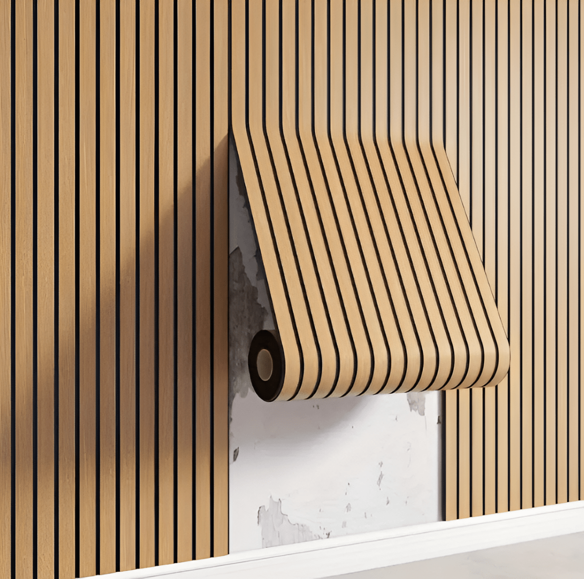 Paneles autoadhesivos efecto madera para diseño de paredes