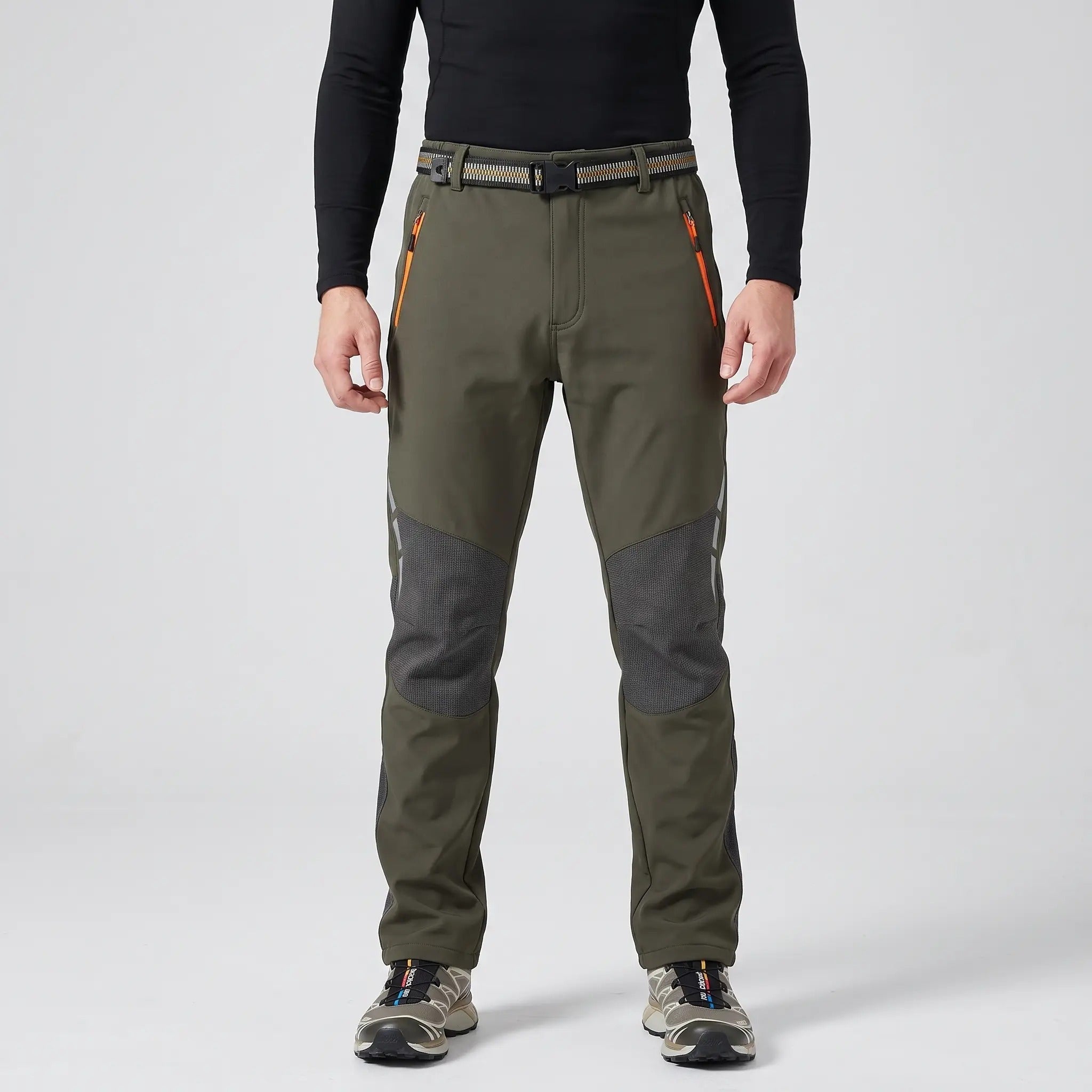 Pantalones de senderismo para hombre con forro polar y resistencia al agua