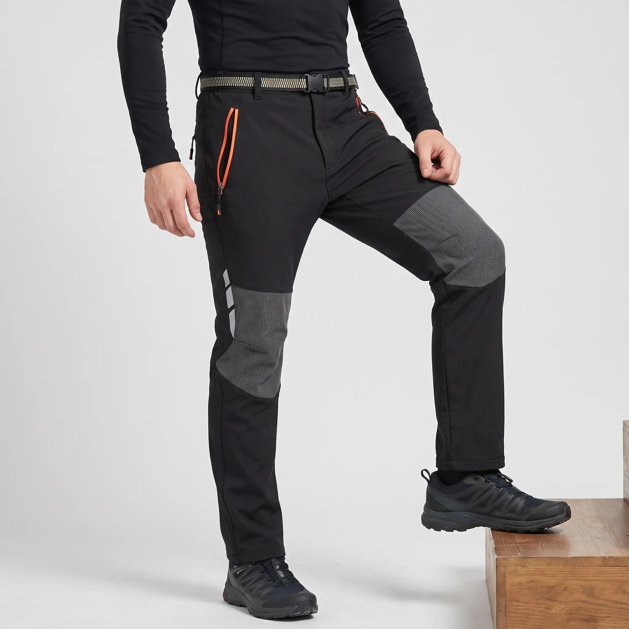 Pantalones de senderismo para hombre con forro polar y resistencia al agua