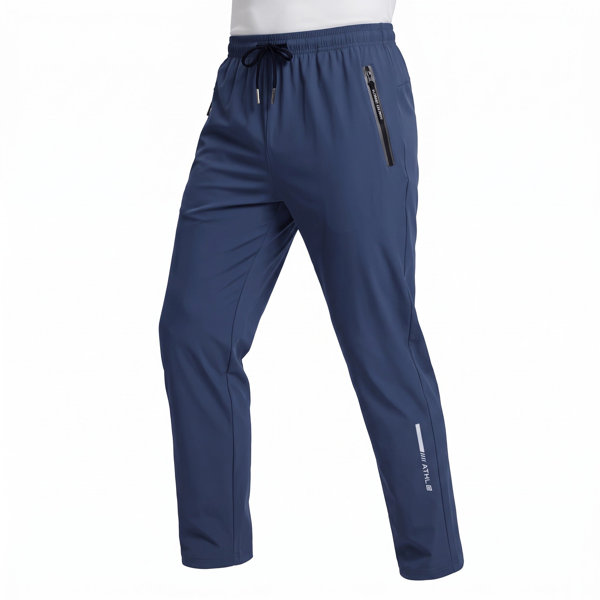 Pantalones deportivos transpirables para hombre con detalles reflectantes y cordón ajustable