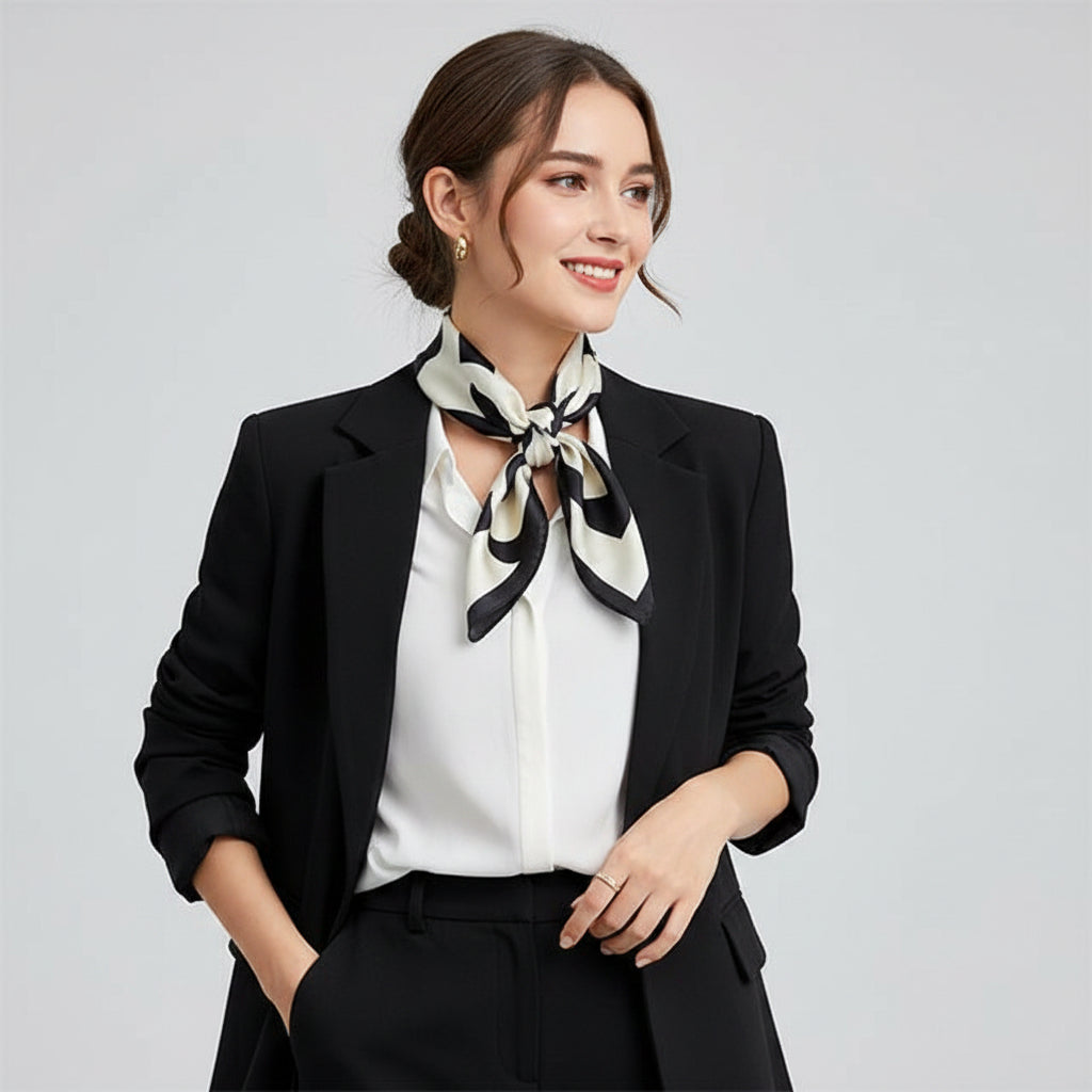 Pañuelo de seda con estampado para mujer
