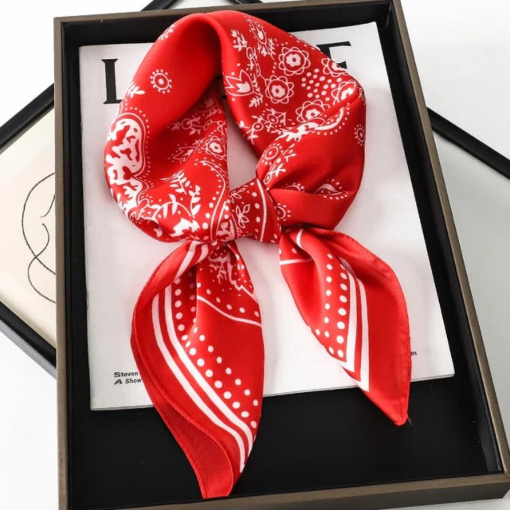 Pañuelo de seda con estampado para mujer