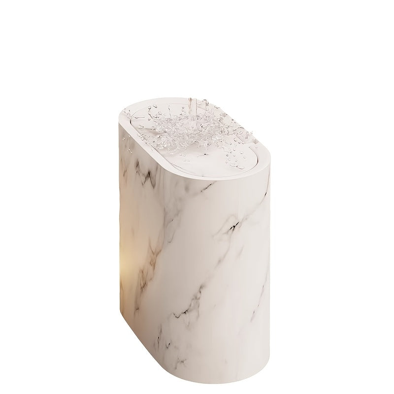Papelera con patrón de mármol para baño y cocina con tapa