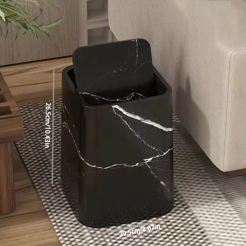 Papelera de mármol con tapa giratoria elegante