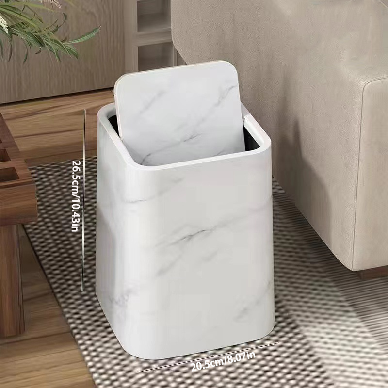 Papelera de mármol con tapa giratoria elegante