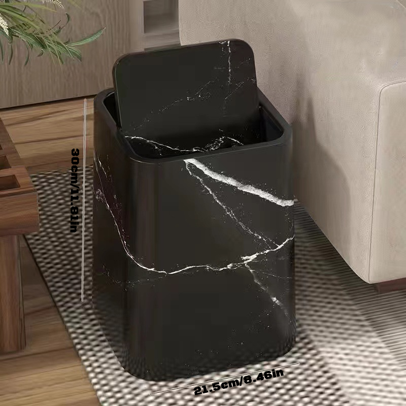 Papelera de mármol con tapa giratoria elegante