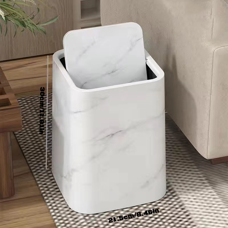 Papelera de mármol con tapa giratoria elegante
