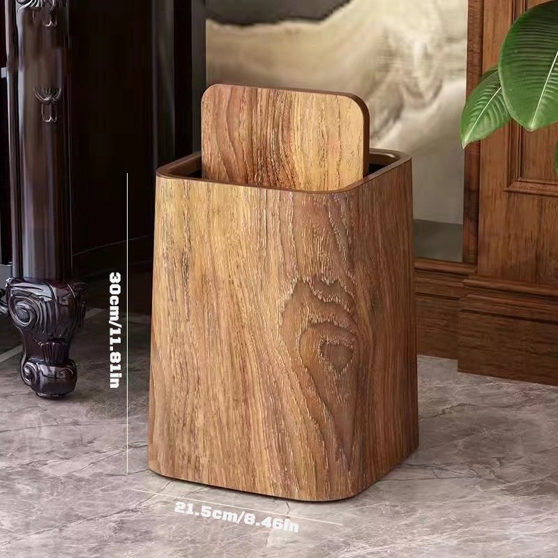Papelera de mármol con tapa giratoria elegante